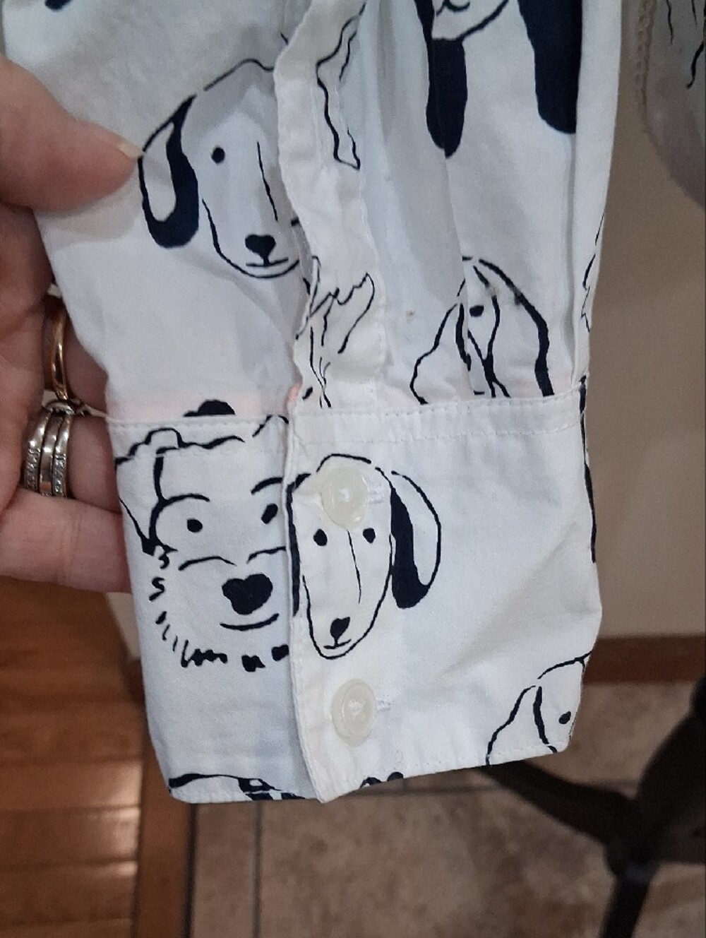 Boden Sienna Cotton Button Front Shirt With Allover Dog Breed Print Size 6R - Picture 6 of 9